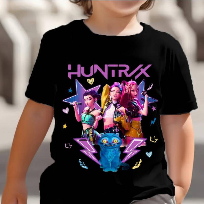 KPop Dämonenjäger Saja Jungen Kinder T-Shirts Baby Mädchen Junge Cartoon Kurzarm Tops 2025 Anime Fans T-Shirt Kinderkleidung 140 von Joom DACH
