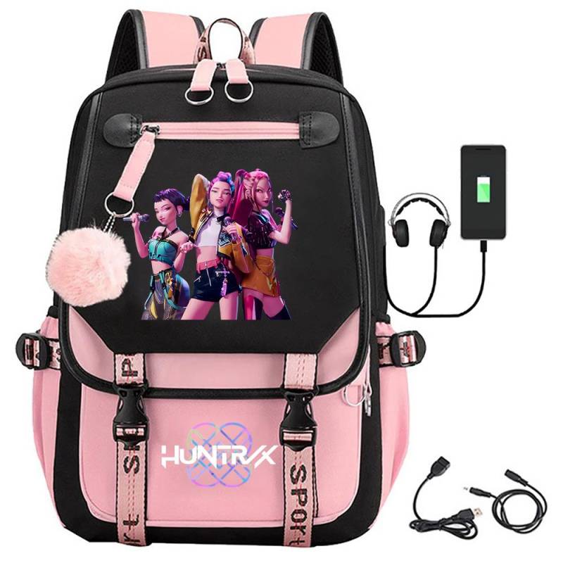 KPop Dämonenjäger Saja Jungen Rucksäcke Teenager Rucksäcke Hip Hop Gothic Schultasche Rucksäcke 15.6inch von Joom DACH