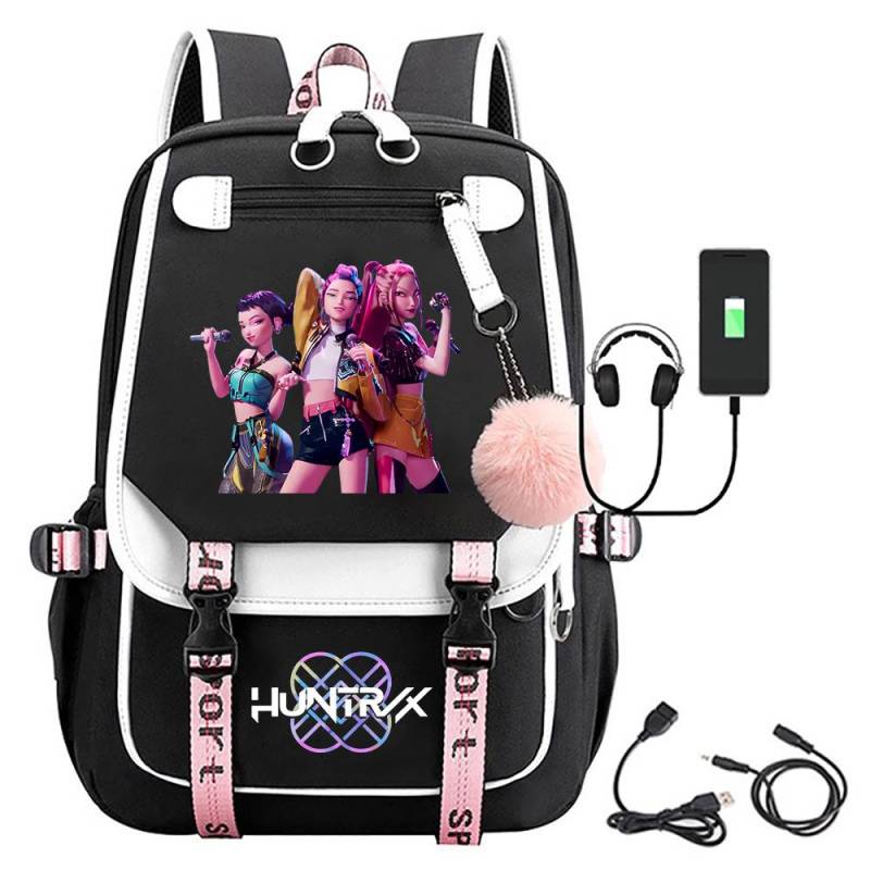 KPop Dämonenjäger Saja Jungen Rucksäcke Teenager Rucksäcke Hip Hop Gothic Schultasche Rucksäcke 15.6inch von Joom DACH
