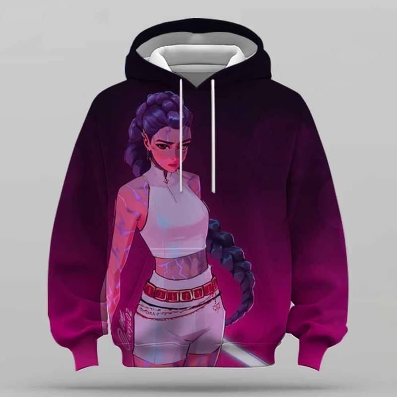 KPop Dämonenjägerin Rumi Niedlicher Cartoon Mädchen Hoodie Warm Kinder Wellenförmige Mode Lässiger Pullover 140 von Joom DACH