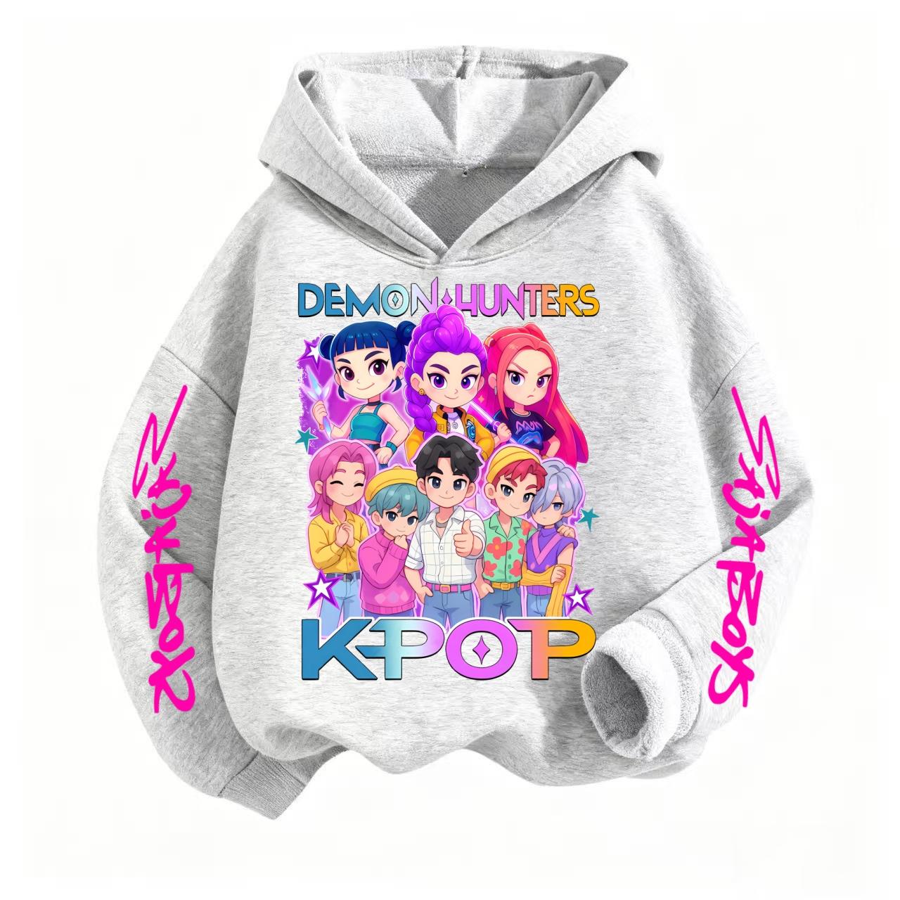 KPop Dämonenjäger Sweatshirt mit Kapuze Kinder Frühling Herbst Kleidung Rumi Mira Zoey Cartoon Anime Dünnes Mädchen Kinder Lange Ärmel 100 von Joom DACH