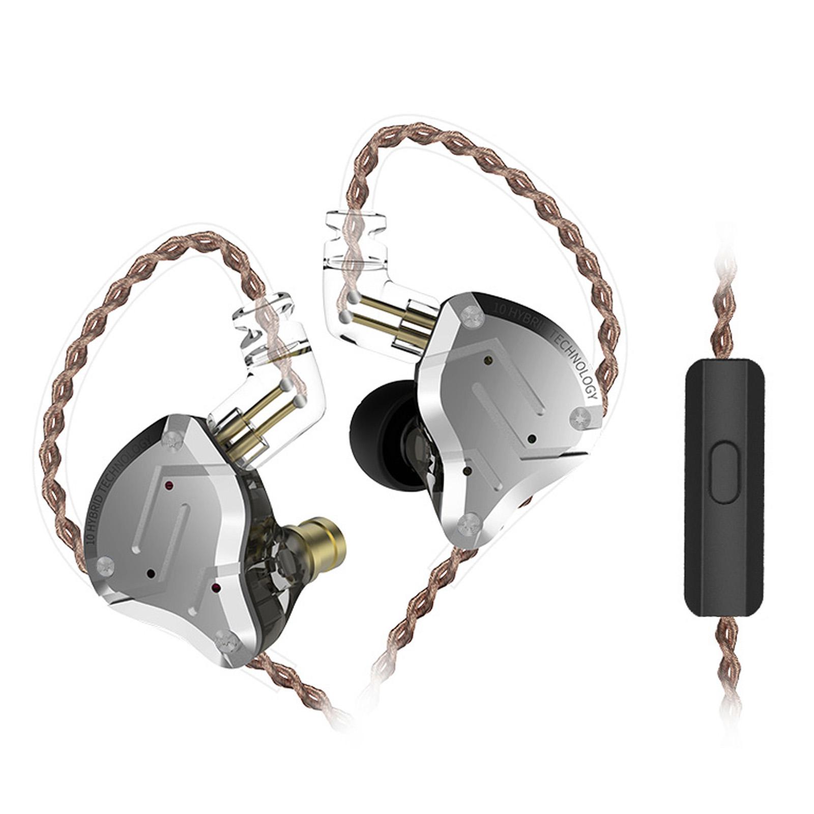 KZ ZS10 Pro 3,5 mm kabelgebundene In-Ear-Kopfhörer 1DD+4BA Hybrid-HiFi-Musik-Kopfhörer Sport-Headset 2-polig With Mic schwarz von Joom DACH