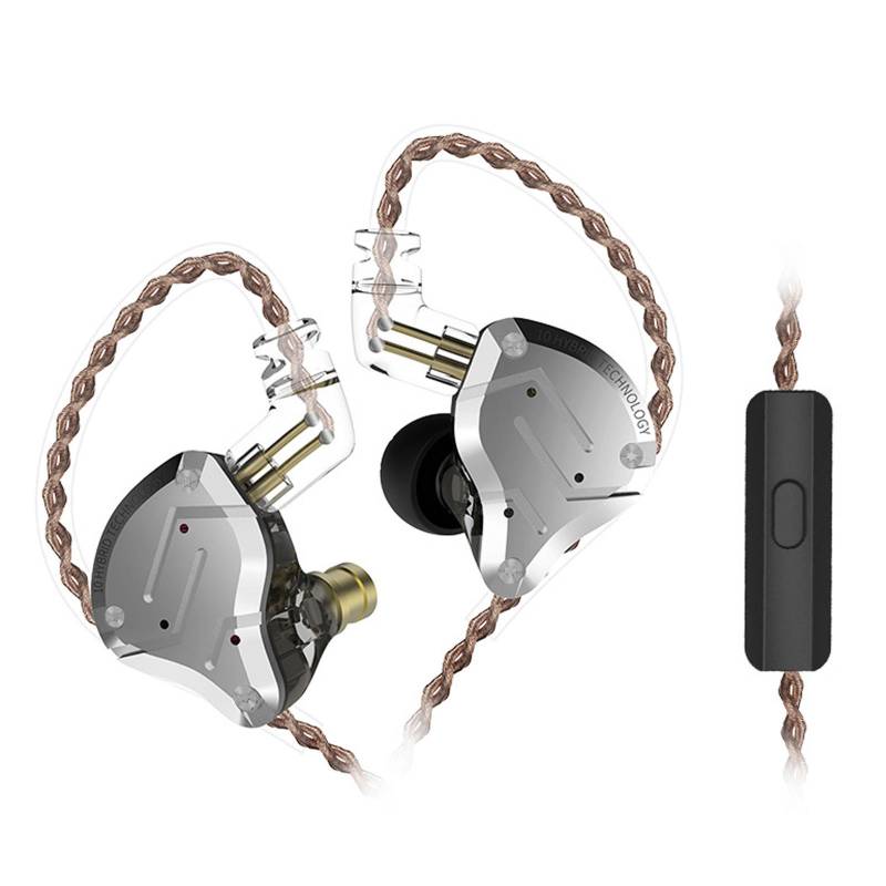 KZ ZS10 Pro 3,5 mm kabelgebundene In-Ear-Kopfhörer 1DD+4BA Hybrid-HiFi-Musik-Kopfhörer Sport-Headset 2-polig With Mic schwarz von Joom DACH