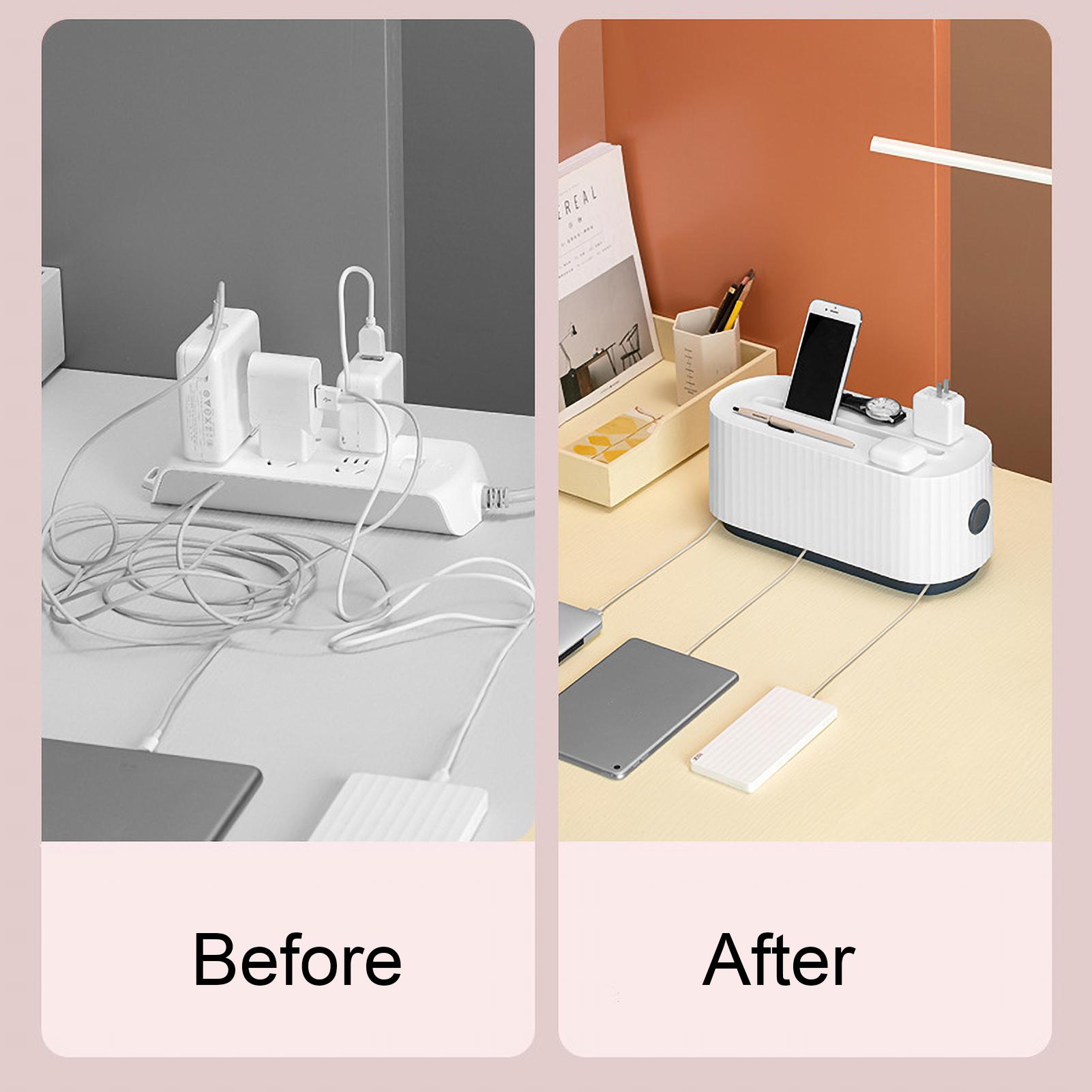 Kabel-Management-Box mit Telefonhalter-Deckel, Schreibtisch-Kabel-Organizer, Steckdosenleisten-Schutz, Kabel-Versteck blau Kabel-Management-Box mit Telefonhalter-Deckel, Schreibtisch-Kabel-Organizer, Steckdosenleisten-Schutz, Kabel-Versteck blau von Joom DACH