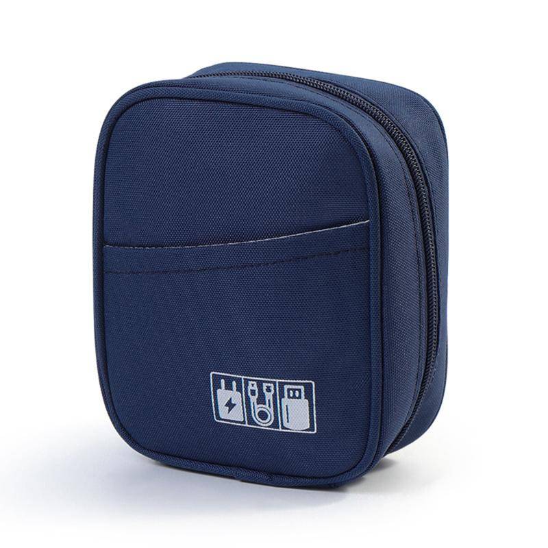 Kabelaufbewahrungstasche, wasserdicht, elektronischer Organizer, Reiseetui, Aufbewahrungstasche für USB-Datenleitungen, Ladegerätstecker One Size navy blau von Joom DACH