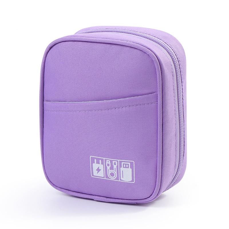 Kabelaufbewahrungstasche, wasserdicht, elektronischer Organizer, Reiseetui, Aufbewahrungstasche für USB-Datenleitungen, Ladegerätstecker One Size violett von Joom DACH