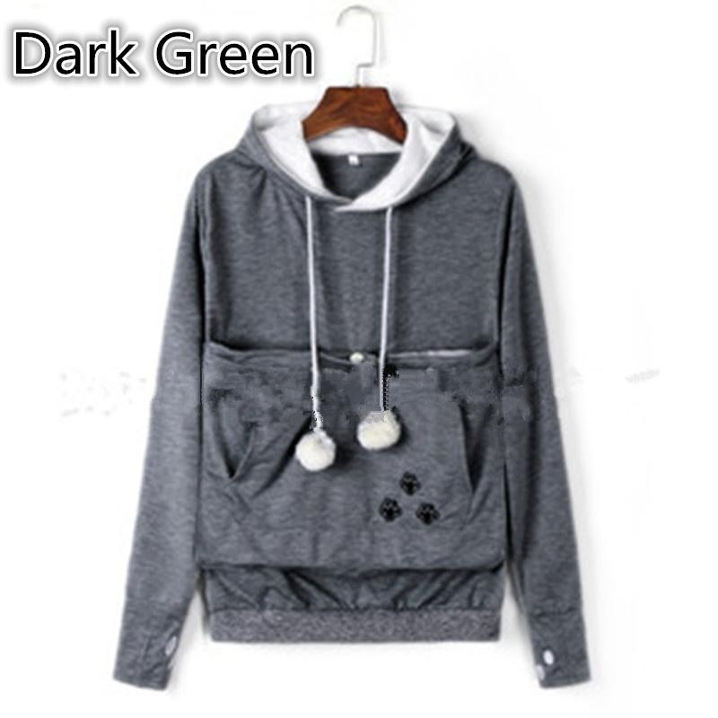 Känguru-Pullover, Haustierhalter, Pullover, Hoodies, Katzenohren, lange Ärmel, Meow, Fußgänger, Meow, Planet Show, großes Taschen-Paar-Sweatshirt L dunkelgraue von Joom DACH