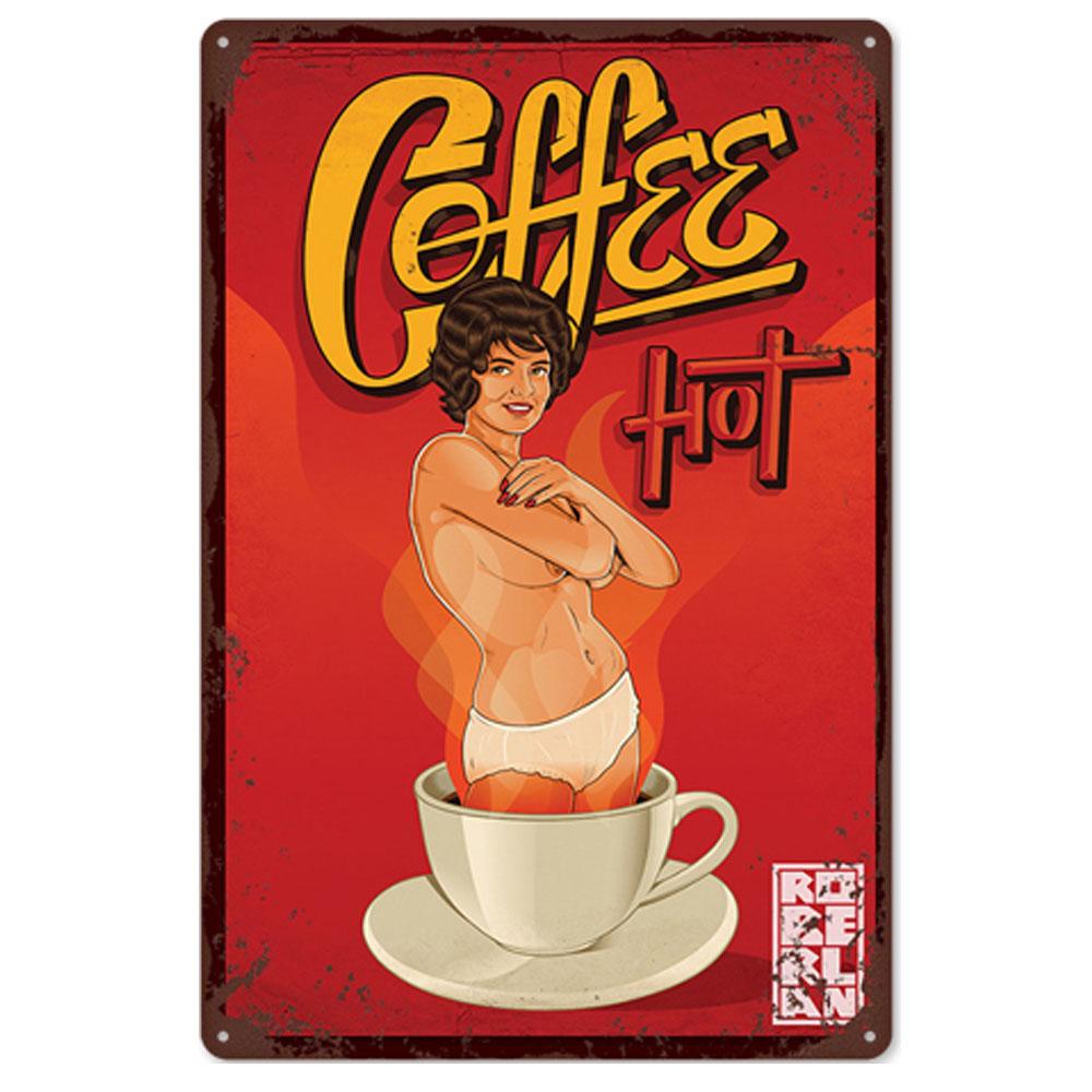 Kaffee Vintage Metall Zinn Zeichen Cafe Retro Metall Poster DIY Wand Aufkleber Home Bar Kunst Poster Dekoration 20x30cm von Joom DACH