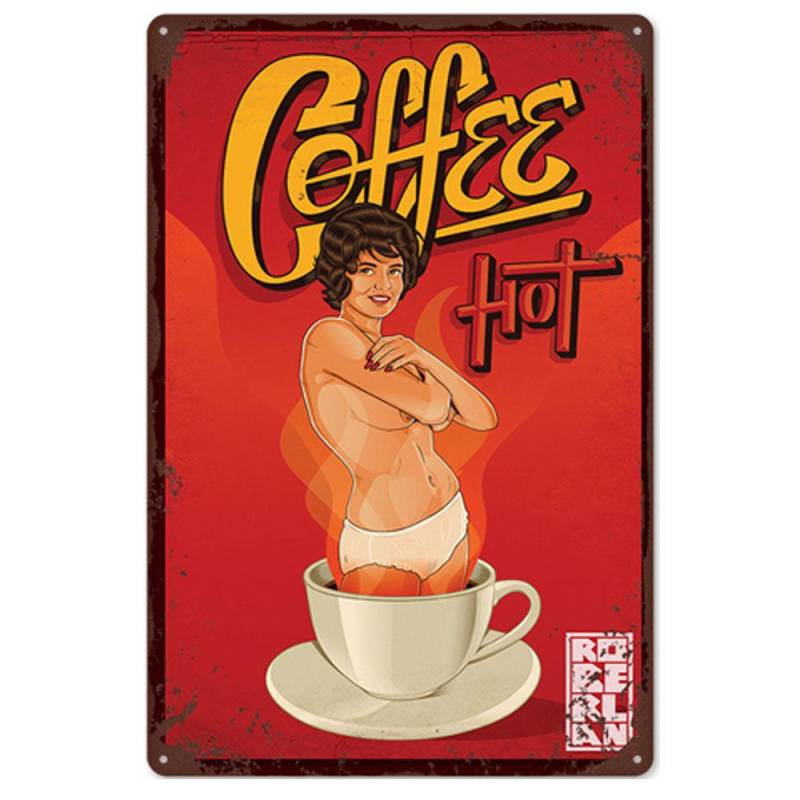 Kaffee Vintage Metall Zinn Zeichen Cafe Retro Metall Poster DIY Wand Aufkleber Home Bar Kunst Poster Dekoration 20x30cm von Joom DACH