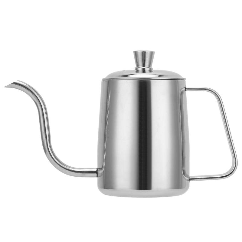 Kaffeekanne Edelstahl Langer Feiner Ausguss Manuelle Kaffeekessel mit Deckel für Heimkaffee von Joom DACH