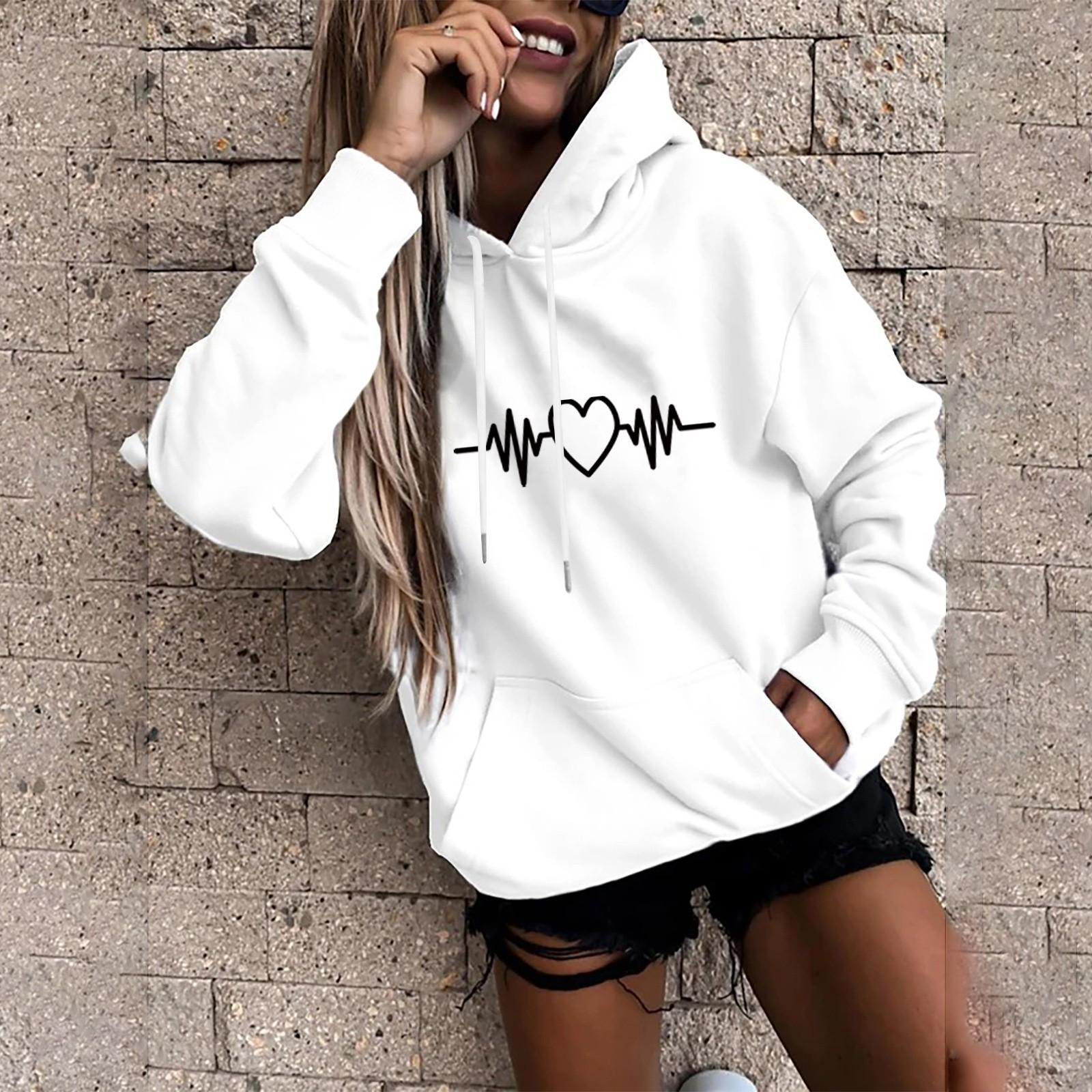 Kaixinjiuhao Damen-Sweatshirt, modisch, lässig, lustiger Aufdruck, Kapuzenpullover, lockeres Sportoberteil, Pullover S weiß Kaixinjiuhao Damen-Sweatshirt, modisch, lässig, lustiger Aufdruck, Kapuzenpullover, lockeres Sportoberteil, Pullover S weiß von Joom DACH