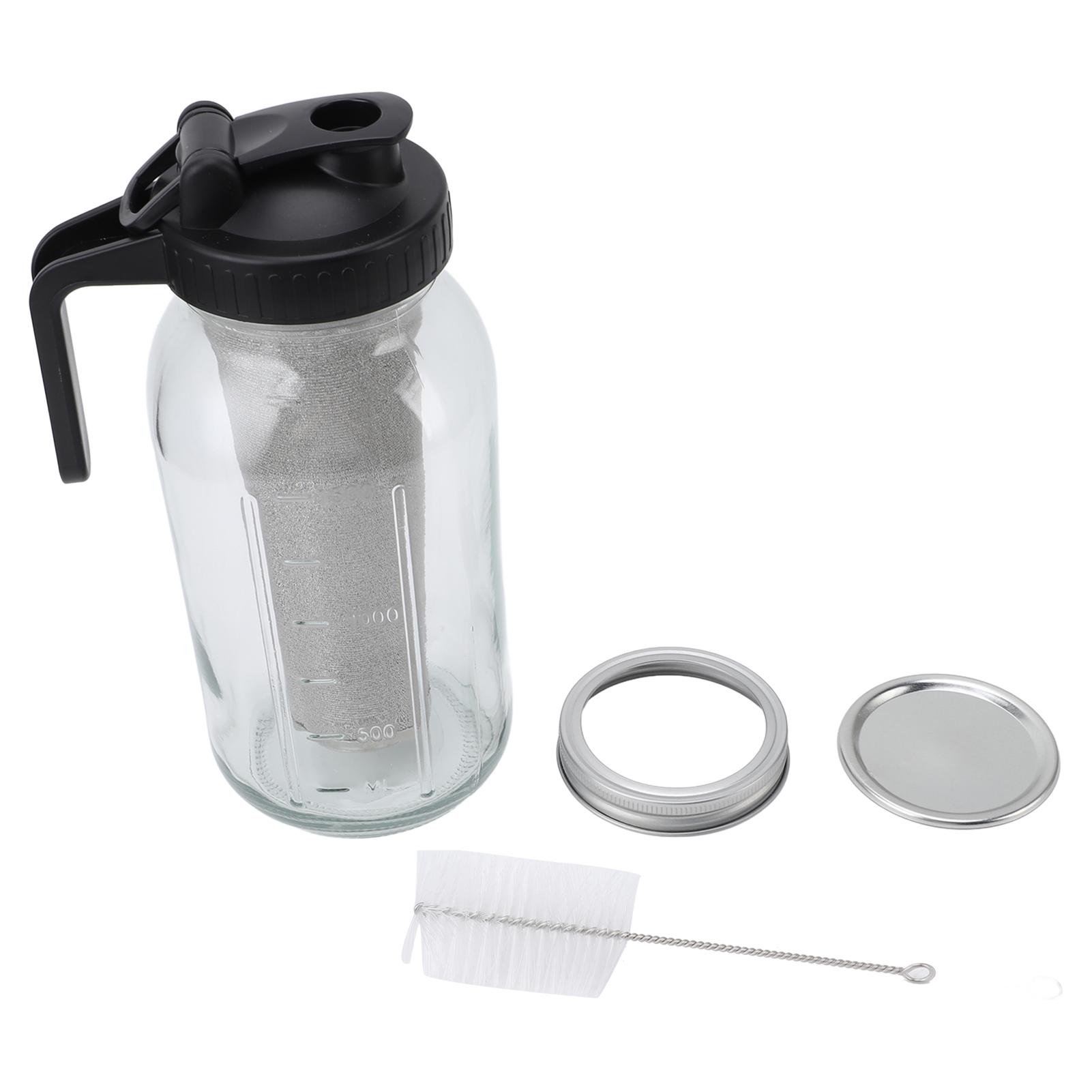 Kaltgebrühte Kaffeekanne mit Edelstahlfilter Dickes Glas Eiskaffeezubereiter Kanne L von Joom DACH