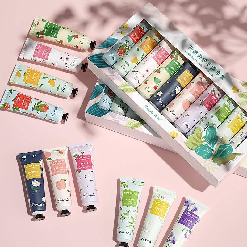 Kamille-Handcreme-Set, feuchtigkeitsspendende, feuchtigkeitsspendende, nährende Handcreme, Four Seasons, zarte weiße Handcreme, 10 Geschmacksrichtungen, Fruchtduft 10pcs/set von Joom DACH