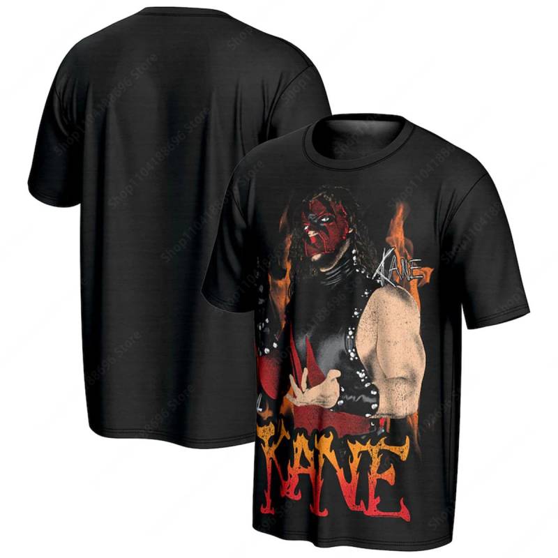 Kane ProSphere Big Red Machine WWE T-Shirt – Schwarze Sportbekleidung für Männer und Frauen im Retro-Stil L von Joom DACH