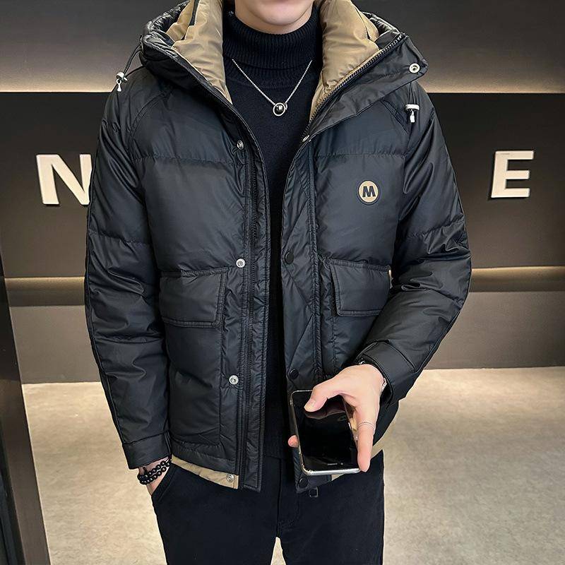 Kapuzen-Daunenjacke Herren Verdickt Trendy Marke Winter Freizeitjacke L von Joom DACH