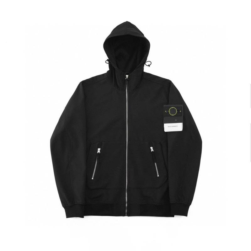 Kapuzen-Logo-Patch-Paar-Reißverschlussjacke für Outdoor-Stil XXL schwarz von Joom DACH