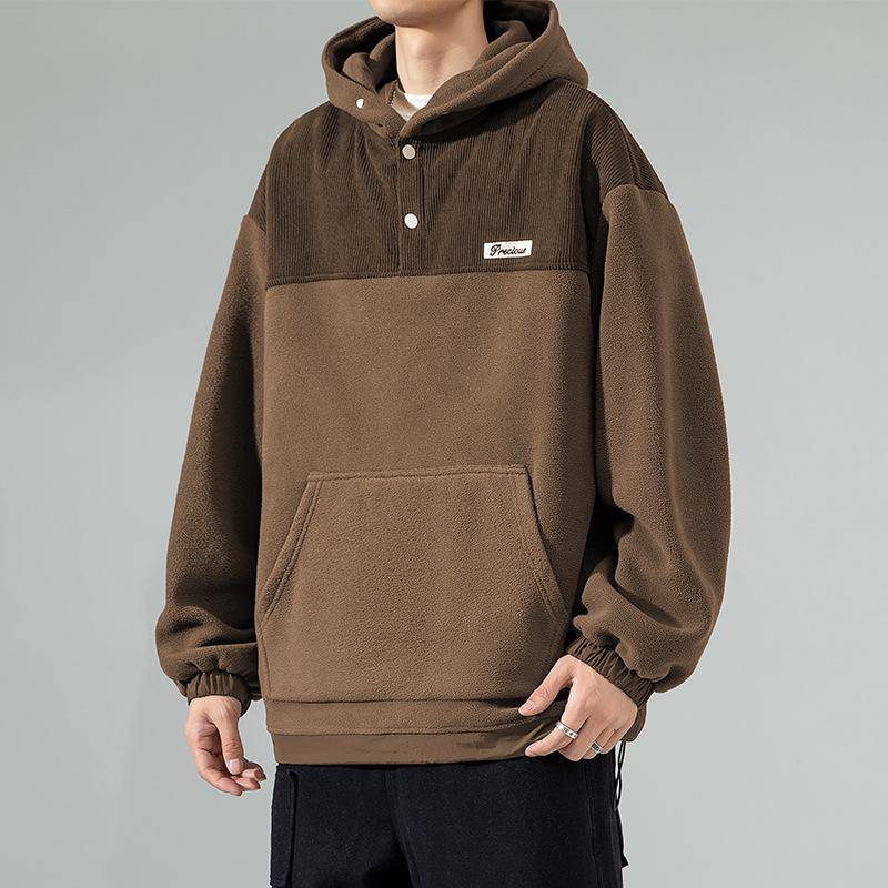 Kapuzenpullover Herren Neu Herren Herbst Trendy Brand Ins Lässiges Langarm T-Shirt Lockere und vielseitige Oberbekleidung für Herren L braun von Joom DACH