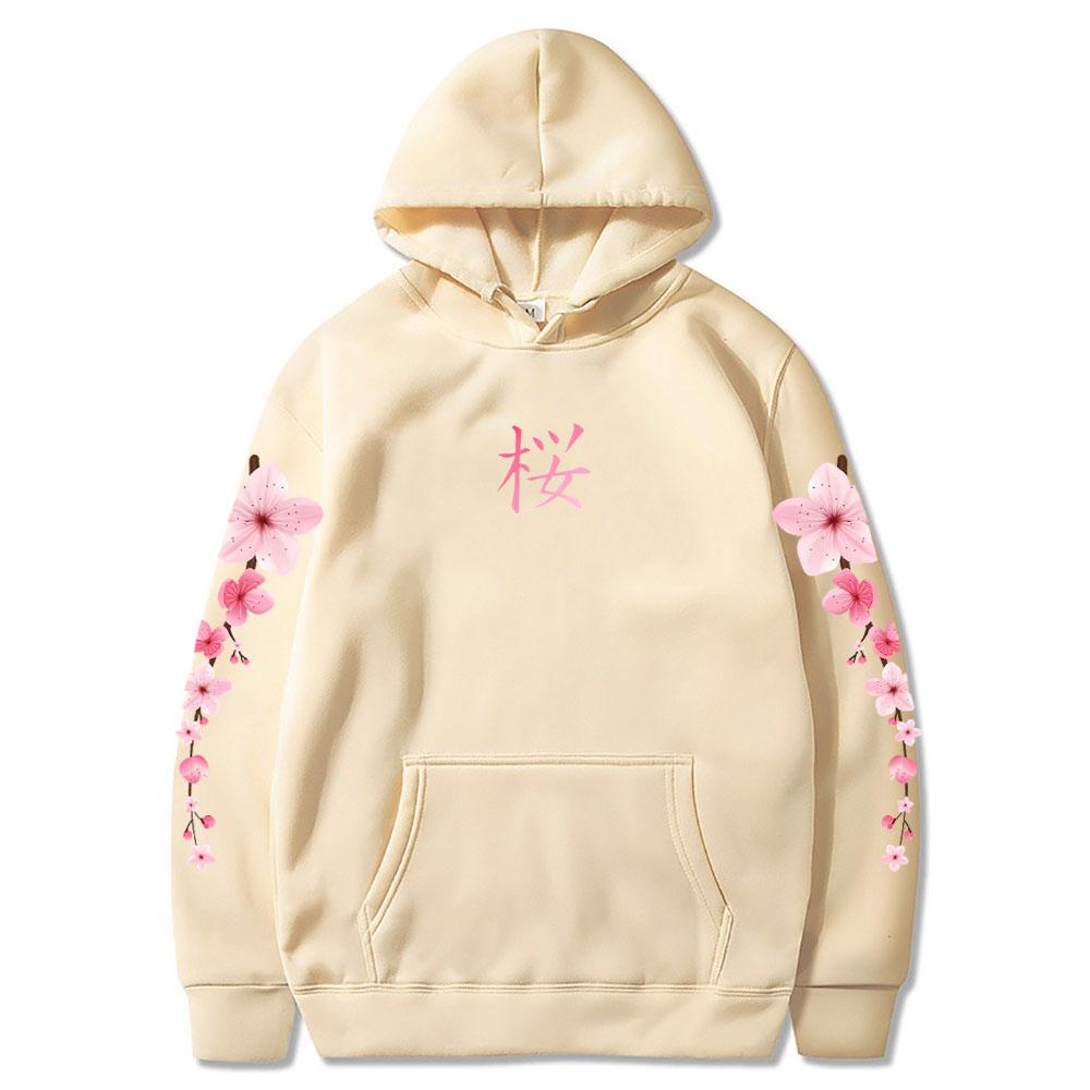 Kapuzenpullover mit japanischer Sakura-Blütengrafik, langärmelig, für den Winter, lässig, bequeme Pullover für Damen/Herren mit Tasche L khaki Kapuzenpullover mit japanischer Sakura-Blütengrafik, langärmelig, für den Winter, lässig, bequeme Pullover für Damen/Herren mit Tasche L khaki von Joom DACH