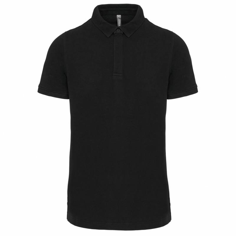 Kariban Herren-Poloshirt aus Piqué mit Nieten vorne M schwarz von Joom DACH