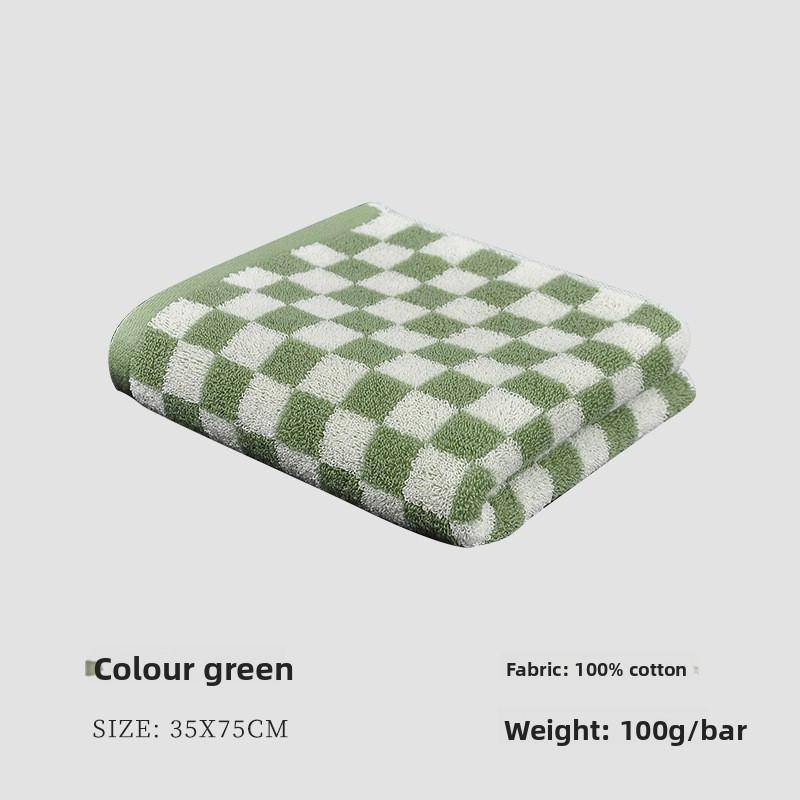 Kariertes Badetuch Baumwolle Gesichtstuch Erwachsene Saugfähige Handtücher Geschenkhandtuch Zubehör Badeutensilien 1PCS grün von Joom DACH