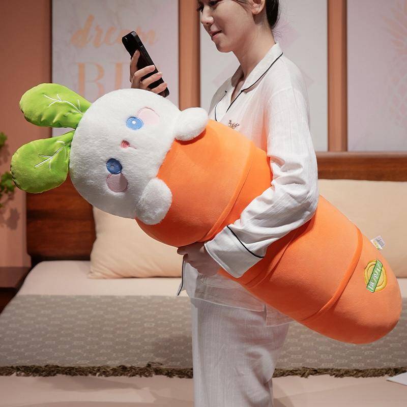 Karotte Hase Plüsch Kissen Spielzeug Entzückende Häschen Puppen Stofftier Kissen Weiches Tier Kissen Kinder Geburtstag Weihnachtsgeschenke 60cm gelb von Joom DACH