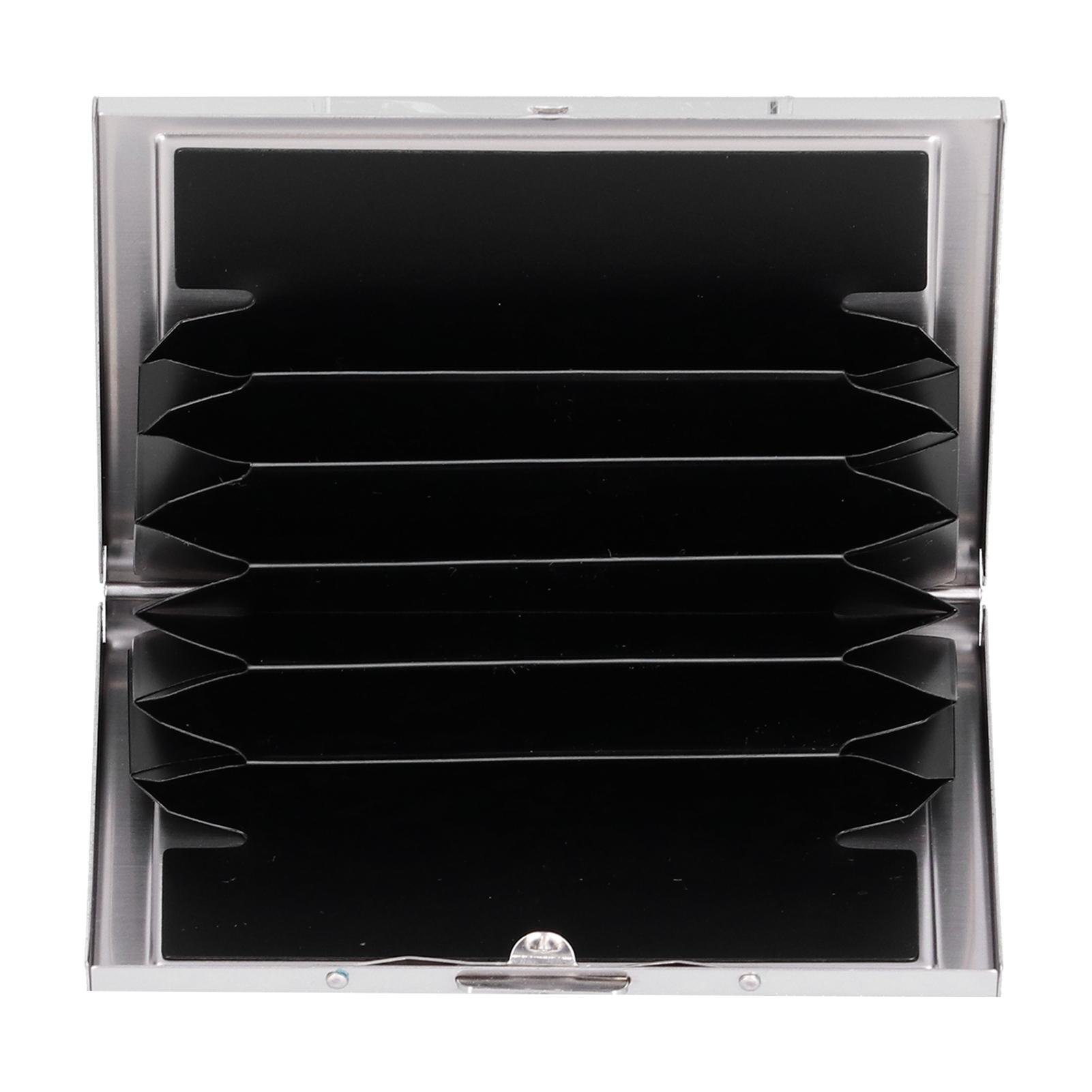Kartenetui 6 Kartenfächer Antimagnetisch Edelstahl Verdecktes Knopfdesign PVC-Futter Karte schwarz von Joom DACH