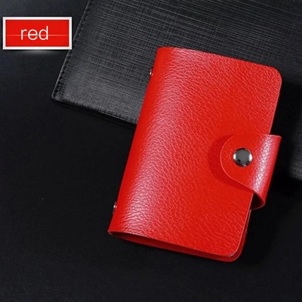 Kartenetui aus PU-Leder mit 24 Fächern – Visitenkarten- und Reisepasshülle, 10,5 x 7,5 x 2 cm, für 24 Karten, ideal für Männer und Frauen rot von Joom DACH