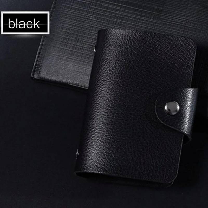 Kartenetui aus PU-Leder mit 24 Fächern – Visitenkarten- und Reisepasshülle, 10,5 x 7,5 x 2 cm, für 24 Karten, ideal für Männer und Frauen von Joom DACH