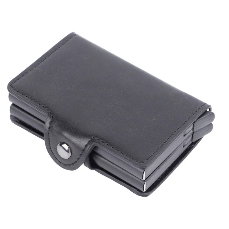 Kartenhalter Schwarz Kartenetui RFID-Blockierung Aluminiumlegierung PU Anti-Entmagnetisierung Große Kapazität von Joom DACH