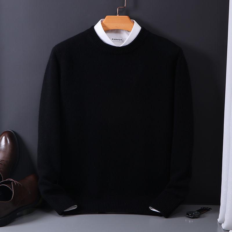 Kaschmir Pullover O Hals Pullover Männer lose übergroße gestrickte Bottom Shirt Herbst Winter koreanischen Casual Herren L schwarz Kaschmir Pullover O Hals Pullover Männer lose übergroße gestrickte Bottom Shirt Herbst Winter koreanischen Casual Herren L schwarz von Joom DACH