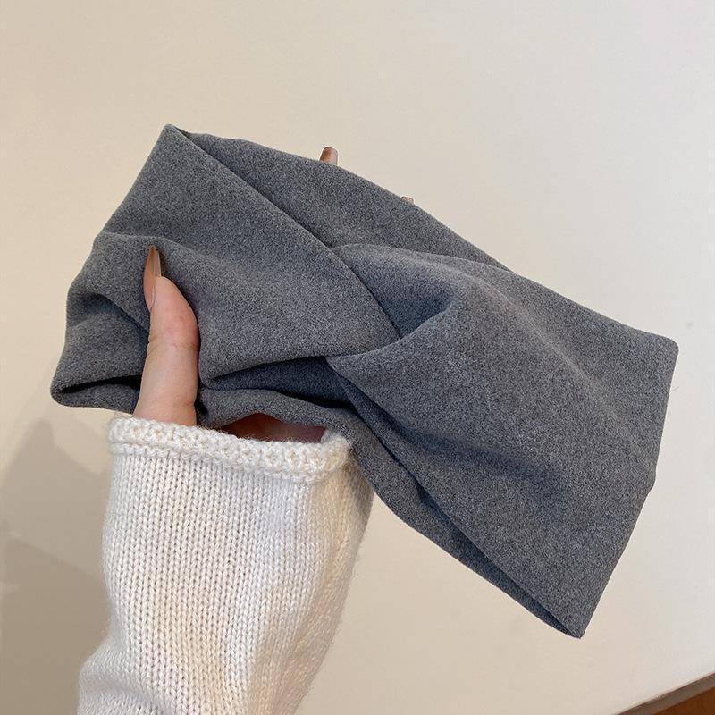 Kaschmir-Stirnbänder mit Querstreifen, Winter-Ohrenwärmer, weicher, elastischer Kopfwickel, Turban für Frauen, fester Bandana-Schal, Haar-Accessoires One size grau von Joom DACH