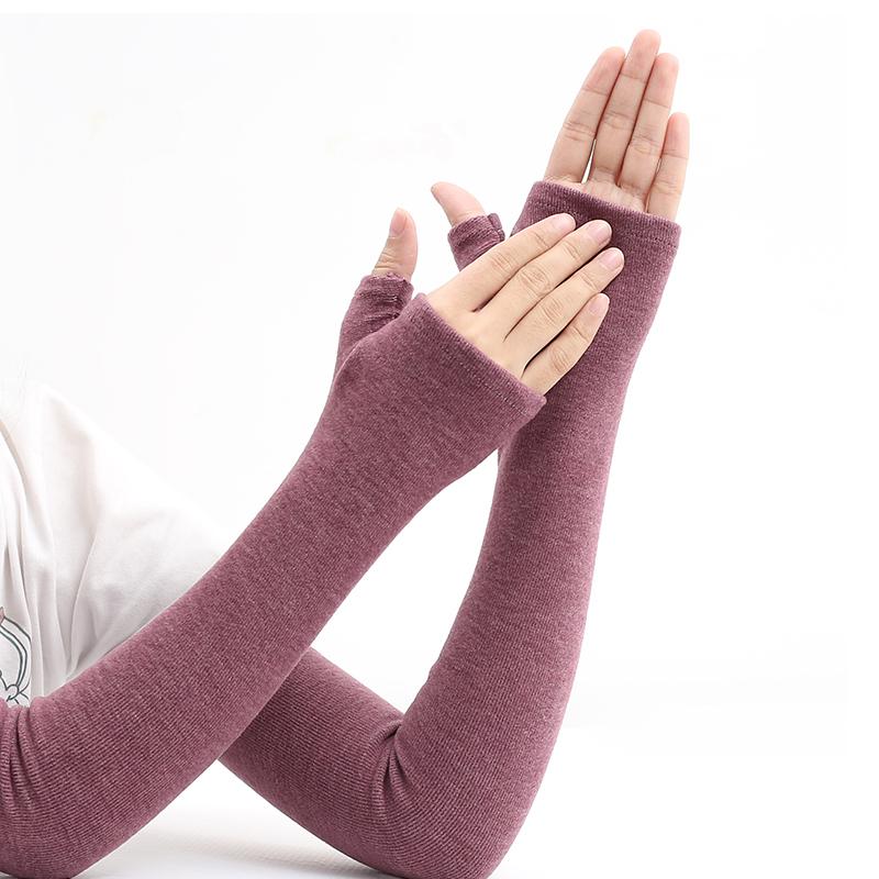 Kaschmir Warmer Stulpen für Damen Verlängerte Armstulpen für Herbst Winter Ärmel Outdoor Warmhalten dunkel rosa von Joom DACH