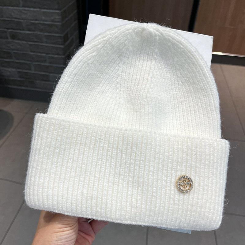 Kaschmir Wolle Beanie Mütze Mütze für Damen Wintermütze Strass Buchstaben Strick Wintermütze Damen Dame Herbst Winter Warm Skullies weiß von Joom DACH