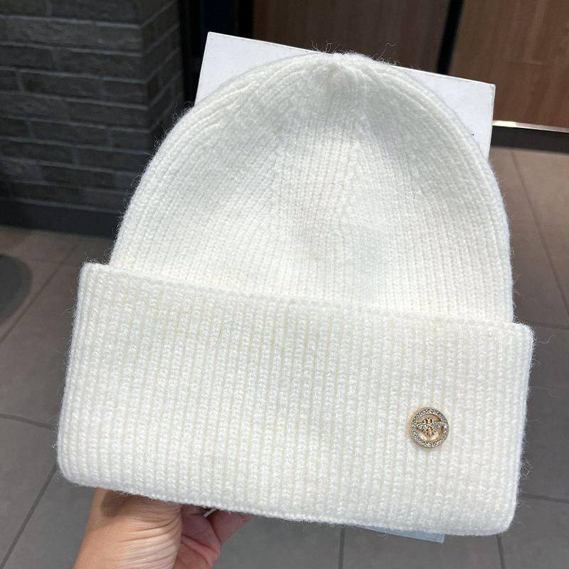 Kaschmir Wolle Beanie Mütze Mütze für Damen Wintermütze Strass Buchstaben Strick Wintermütze Damen Dame Herbst Winter Warm Skullies weiß von Joom DACH