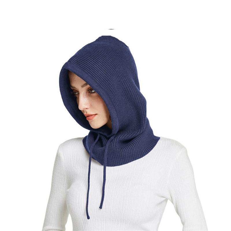 Kaschmir gestrickte Kapuzenmütze Frauen Winter Hals Abdeckung Balaclava Skullies Beanies Ohr Gesicht schützen warme Wollmützen gefälschte Kragen One Size von Joom DACH