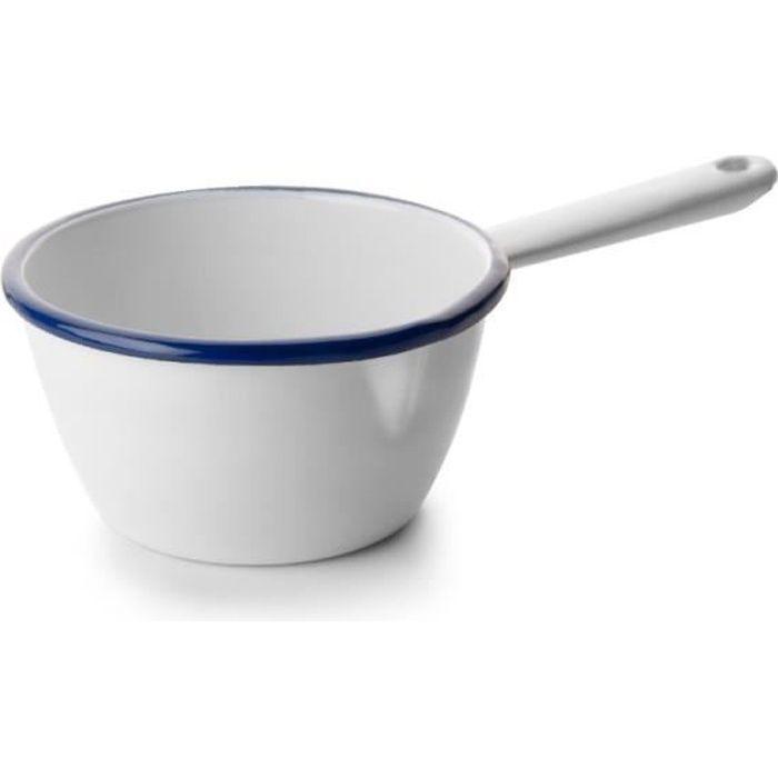 Kasserolle - IBILI - 904410 - Emaillierter Stahl - 10 cm - Ausgießer - Weiß/Blau von Joom DACH