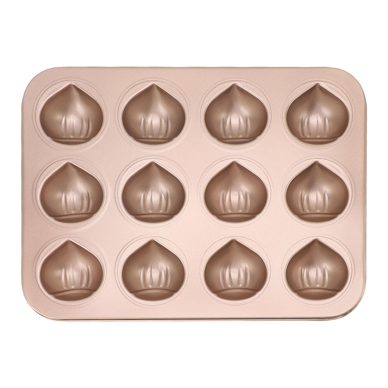 Kastanienförmige Muffin-Kuchenform 12 Löcher Antihaft-Kohlenstoffstahl Leicht zu reinigen Schokoladenform für von Joom DACH