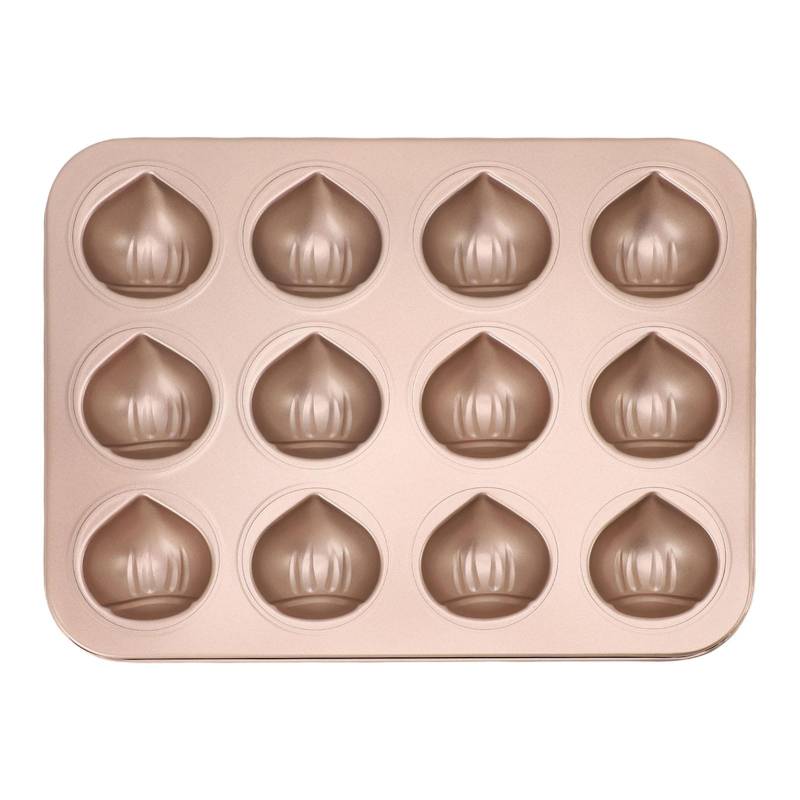 Kastanienförmige Muffin-Kuchenform 12 Löcher Antihaft-Kohlenstoffstahl Leicht zu reinigen Schokoladenform für von Joom DACH