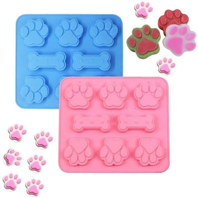 Katze Fußabdruck Silikon Form Kuchen Formen Knochen Form Cookie Fondant Form 3D DIY Katze Pfote Backformen Formen Backzubehör blau von Joom DACH