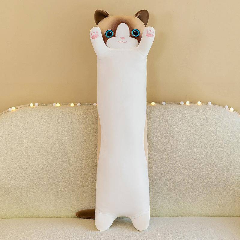 Katze Insel Kissen Puppe Plüsch Spielzeug Lange Katze Puppe Schlafen Rag Puppe Geburtstag Geschenk 130cm weiß von Joom DACH