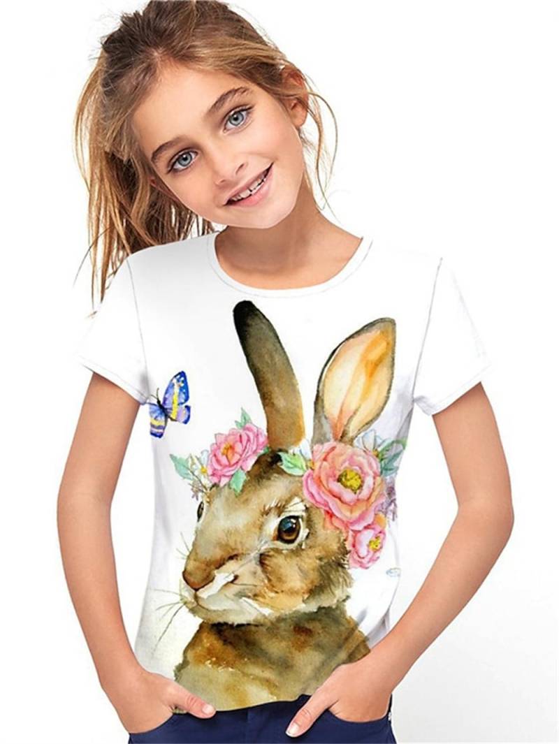 Katze Kurzarm Pferd Kind T-Shirt Sommer Kawaii Kid T-Shirt Für Kinder Tops Fashion T Mädchen Kleidung Von 8 Zu 14 jahre Alt 110 von Joom DACH
