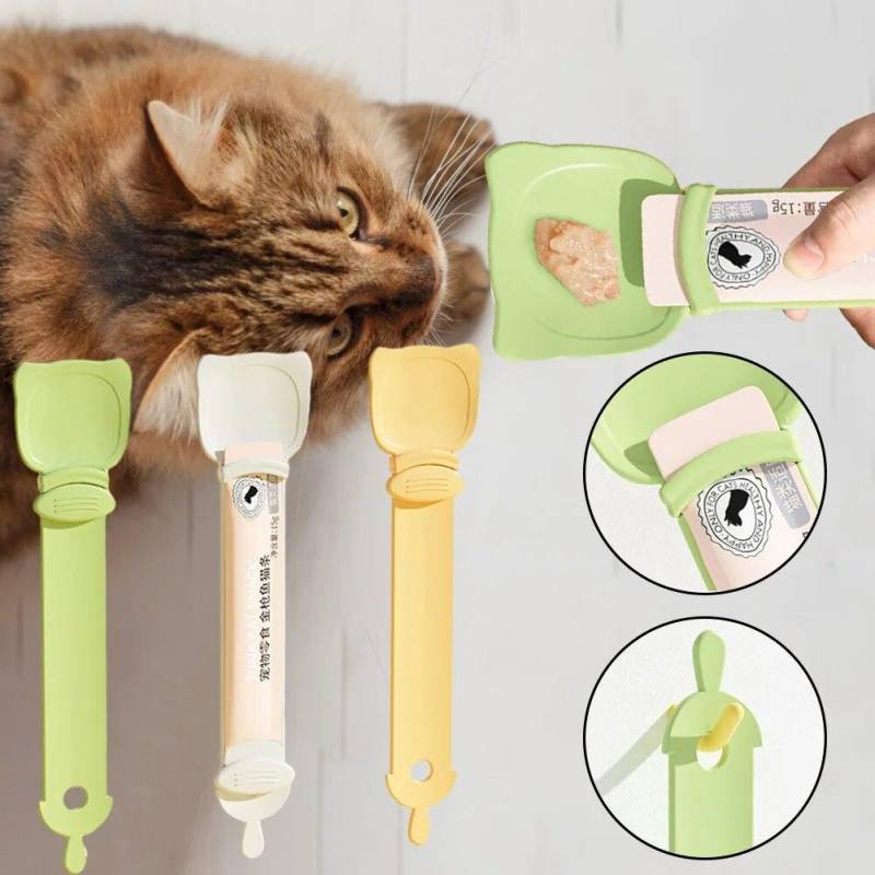 Katzenfutter Streifen Squeezer Löffel Langen Griff Katze Streifen Feeder Fleisch Katze Streifen Squeezer Für Haustier Katzenfutter Liefert beige von Joom DACH