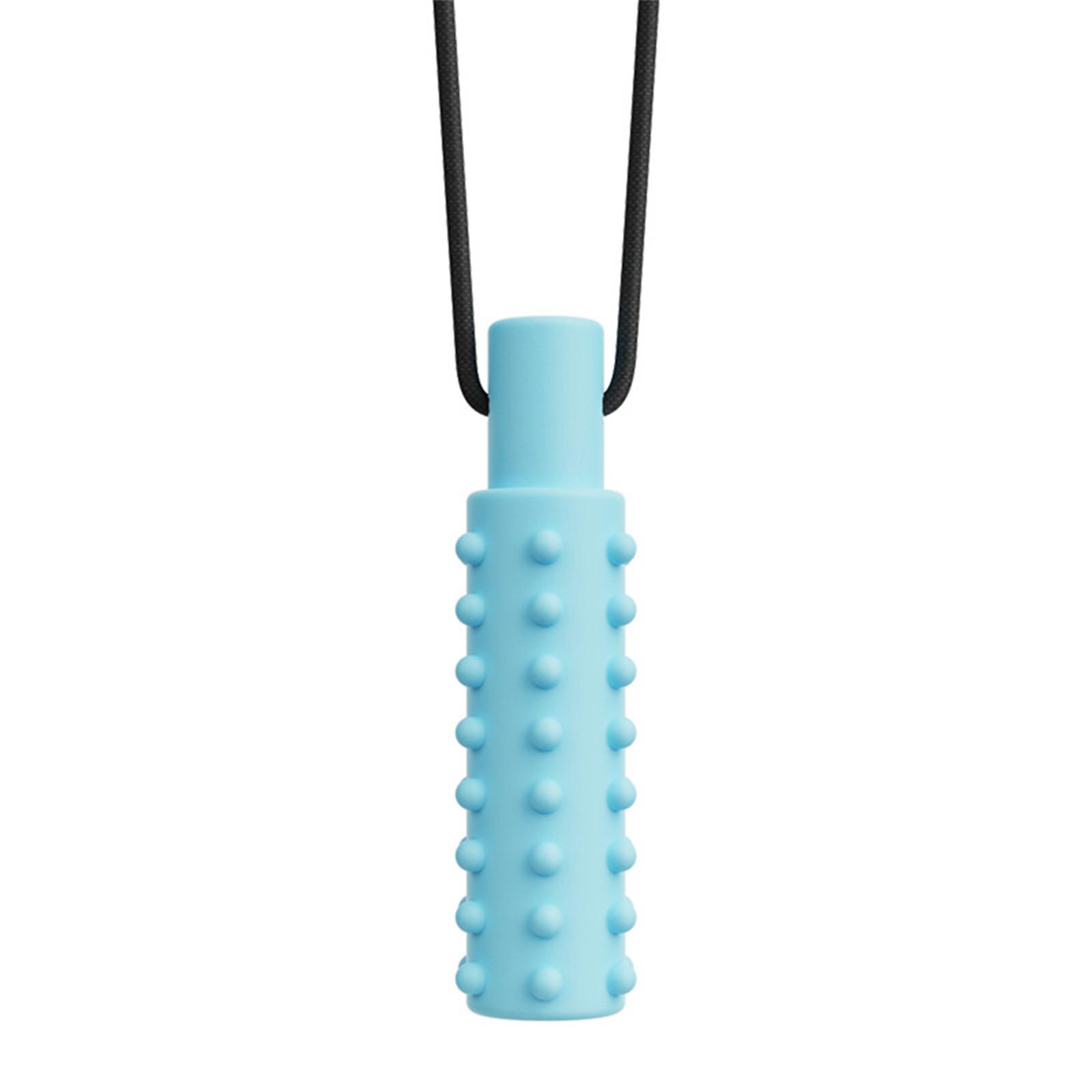 Kaubare Halskette, Silikon-Beißspielzeug für autistische Kinder, sichere Stimulation des Babykauens, beruhigende Zahnbeschwerden blau von Joom DACH
