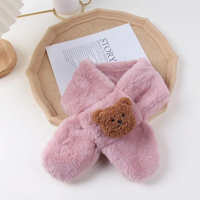 Kawaii Baby Schals Schöne Cartoon Puppe Bär Schals für Kleinkind Junge Mädchen Niedlichen Schal Herbst Winter Warme Baby Kleidung Zubehör dunkel rosa von Joom DACH