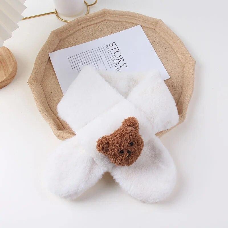 Kawaii Baby Schals Schöne Cartoon Puppe Bär Schals für Kleinkind Junge Mädchen Niedlichen Schal Herbst Winter Warme Baby Kleidung Zubehör weiß von Joom DACH