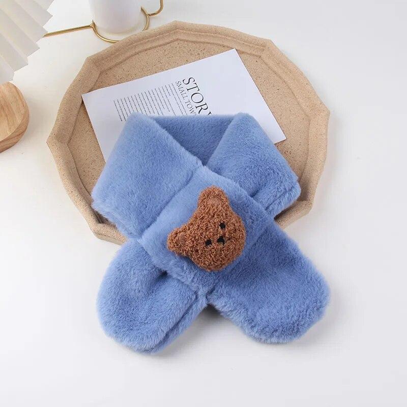 Kawaii Baby Schals Schöne Cartoon Puppe Bär Schals für Kleinkind Junge Mädchen Niedlichen Schal Herbst Winter Warme Baby Kleidung Zubehör blau von Joom DACH