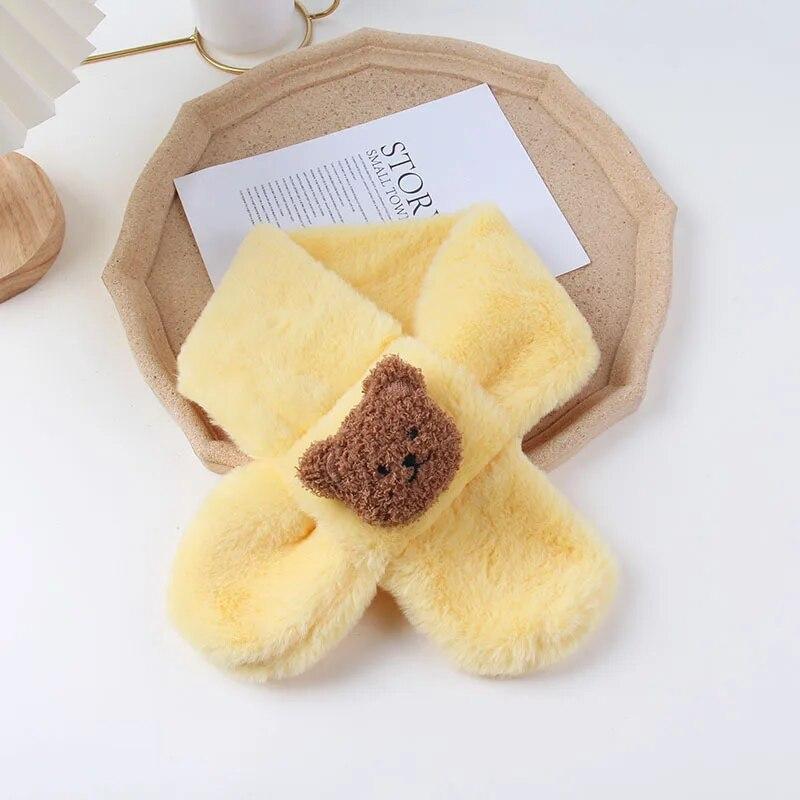 Kawaii Baby Schals Schöne Cartoon Puppe Bär Schals für Kleinkind Junge Mädchen Niedlichen Schal Herbst Winter Warme Baby Kleidung Zubehör gelb von Joom DACH