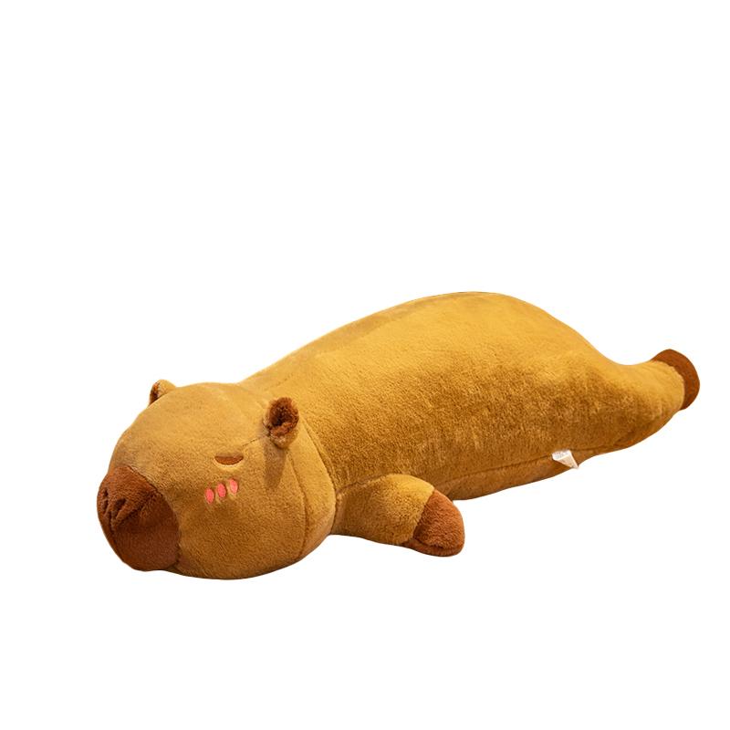 Kawaii Capybara Plüschtier Gefüllte Capibara Flauschige Puppe Langer Schlaf Weiches Kissen Sofakissen Nickerchen Schlafen Spielzeug für Schule Weihnachten 60cm braun von Joom DACH