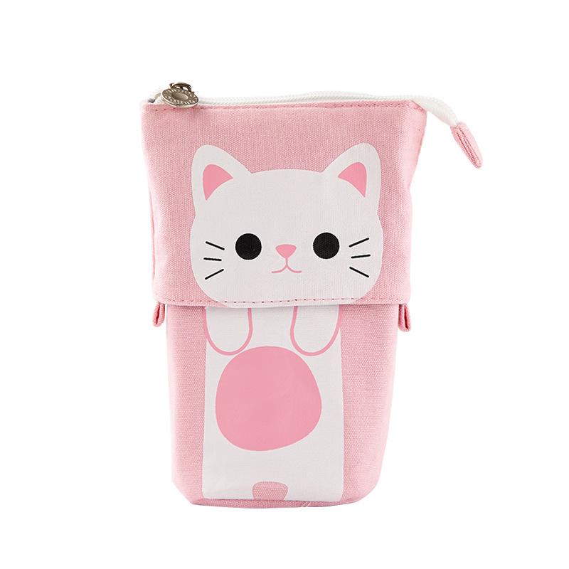 Kawaii Federmäppchen für Mädchen Jungen Reißverschluss Niedliche Katze Stiftebox Schulsachen Schreibwaren Geschenk Pop-Up Beutel Schlampermäppchen weiß von Joom DACH