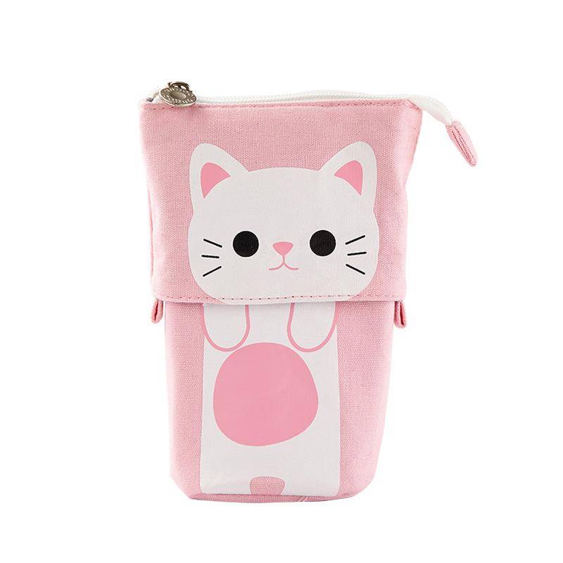 Kawaii Federmäppchen für Mädchen Jungen Reißverschluss Niedliche Katze Stiftebox Schulsachen Schreibwaren Geschenk Pop-Up Beutel Schlampermäppchen weiß von Joom DACH